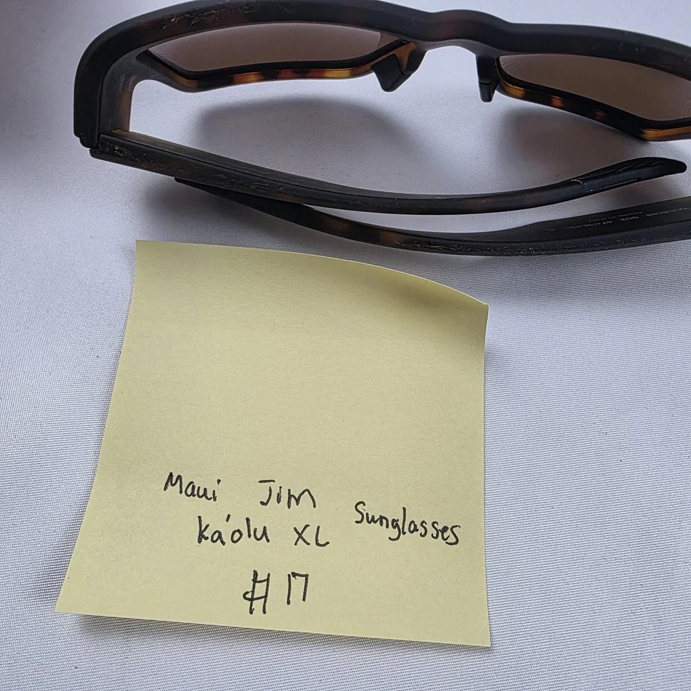 Maui Jim Ka'olu XL Sunglasses Mens Black Brown Polarized Wrap Italy MJ0614S 002